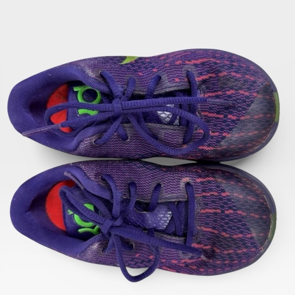 Nike Kids Purple and Lime Green Sneakers - Picture 2 of 5